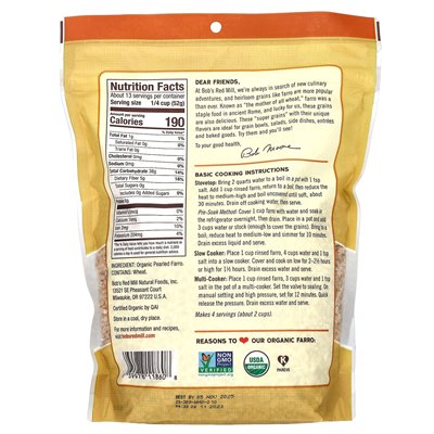 Bob's Red Mill, Organic Farro, 24 uncje (680 g)