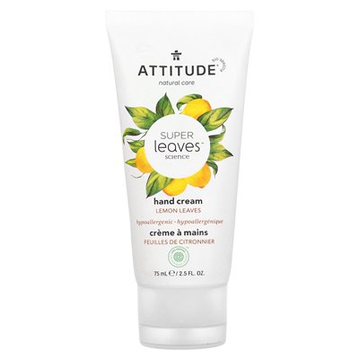 ATTITUDE, Super Leaves Science, Hand Cream, Lemon Leaves, 2.5 fl oz (75 ml) ATTITUDE, Super Leaves Science, Hand Cream, Lemon Leaves, 2.5 fl oz (75 ml)