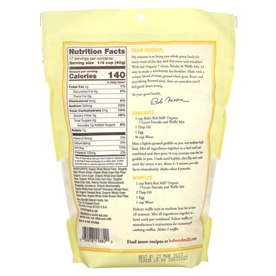 Bob's Red Mill, Bio-7-Korn-Pfannkuchen- und Waffelmischung, Vollkorn, 24 oz (680 g) Bob's Red Mill, Bio-7-Korn-Pfannkuchen- und Waffelmischung, Vollkorn, 24 oz (680 g)
