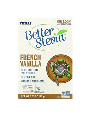 Now Foods, BetterStevia, Calorie Free Sweetener, French Vanilla, 75 Packets, (1g) Each Now Foods, BetterStevia, Calorie Free Sweetener, French Vanilla, 75 Packets, (1g) Each