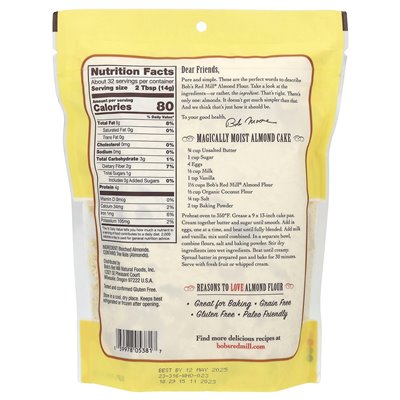Bob's Red Mill Superfinance Mandelmehl, 16 oz (453 g)