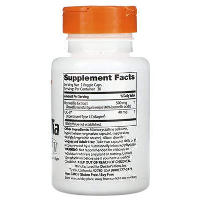 Doctor's Best, Boswellia with UC-II, 60 Vegetarian Caps
