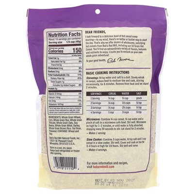Bob's Red Mill, 10-Korn-Müsli, Vollkorn, 25 Unzen (709 g) Bob's Red Mill, 10-Korn-Müsli, Vollkorn, 25 Unzen (709 g)