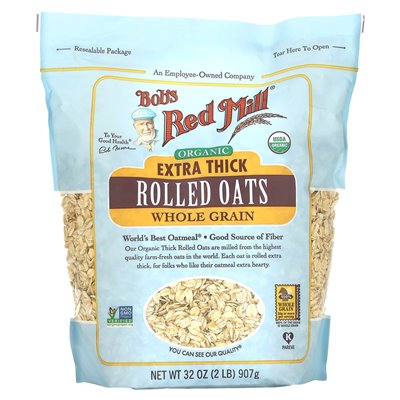 Bob's Red Mill, Organic Extra Thick Oats, Whole Grain, 32 oz (907 g) Bob's Red Mill, Organic Extra Thick Oats, Whole Grain, 32 oz (907 g)