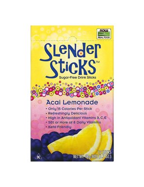 NOW Foods, Real Food, Slender Sticks, Acai-Limonade, 12 Sticks, je 4 g (0,14 oz.) NOW Foods, Real Food, Slender Sticks, Acai-Limonade, 12 Sticks, je 4 g (0,14 oz.)