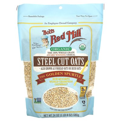 Bob's Red Mill, Organic Cut Cut Oat, pełne ziarno, 24 uncje (680 g) Bob's Red Mill, Organic Cut Cut Oat, pełne ziarno, 24 uncje (680 g)