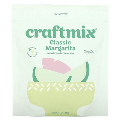 Craftmix, cocktail mix packs, classic margarita, 12 packs, 2.96 oz (84 g)