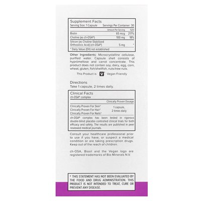 Biosil, zaawansowane włosy + pielęgnacja paznokci + biotyna, 30 oryginalnych kapsułek