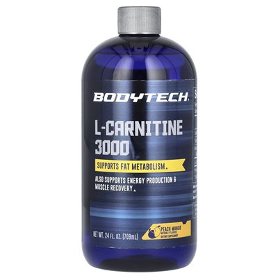 BodyTech, L-carnitine 3000, brzoskwiniowe mango, 24 fl oz (709 ml)
