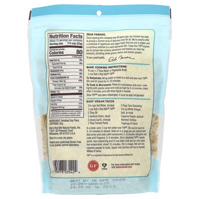 Bob's Red Mill, TVP, gluten-free, 12 oz (340 g) Bob's Red Mill, TVP, gluten-free, 12 oz (340 g)