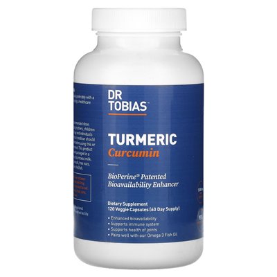 Dr Tobias, kurkumowa kurkumina, 120 kapsułek wegetariańskich
