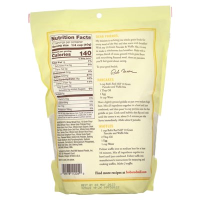 Bob's Red Mill, 10-Korn-Pfannkuchen und Waffeln, Vollkorn, 24 oz (680 g)