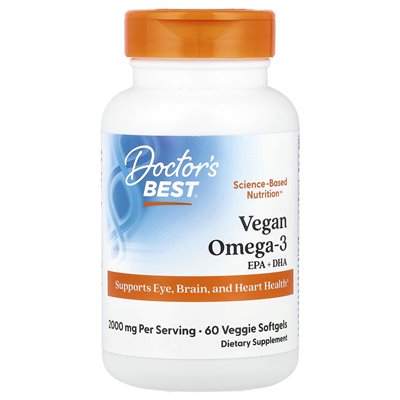Najlepszy, wegański omega-3, EPA+DHA, 2000 mg, 60 miękkich warzyw (1000 mg na softgel) Najlepszy, wegański omega-3, EPA+DHA, 2000 mg, 60 miękkich warzyw (1000 mg na softgel)