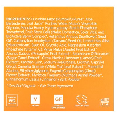 Andalou Naturals, glikolowa maska ​​kosmetyczna, miód z dyni, 1,7 uncji (50 g)