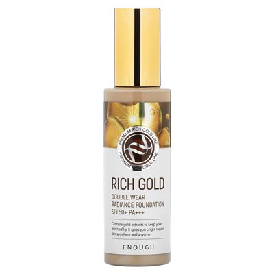 Enough, Rich Gold, Double Use Radiance Foundation, SPF 50+ PA+++, 21, 3.53 oz (100 g)