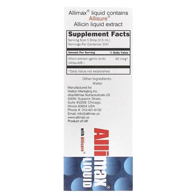Allimax, ciecz z Allisure®, 40 mcg, 1/3 fl Oz (10 ml) Allimax, ciecz z Allisure®, 40 mcg, 1/3 fl Oz (10 ml)