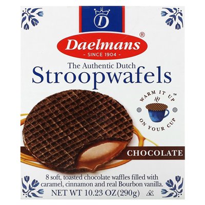 Daelmans, Stroopwafels, czekolada, 8 gofrów, 10,23 uncji (290 g) Daelmans, Stroopwafels, czekolada, 8 gofrów, 10,23 uncji (290 g)