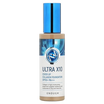 Just Do It, Ultra 10x Cover Up Collagen Foundation, SPF 50+ PA++, 21 Natural Beige, 3.53 oz (100 g)