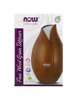 NOW Foods, Lösungen, Ultraschall-Diffusor mit Holzmuster, 1 Stk. NOW Foods, Lösungen, Ultraschall-Diffusor mit Holzmuster, 1 Stk.