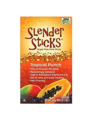NOW Foods, Slender Sticks, Tropical Punch, 12 Stück, je 0,18 oz (5 g) NOW Foods, Slender Sticks, Tropical Punch, 12 Stück, je 0,18 oz (5 g)