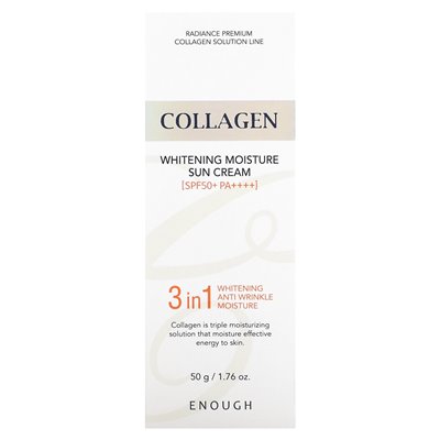 Wystarczy, kolagen, wybielanie kremu do słońca wilgoci, SPF 50+ PA +++, 1,76 uncji (50 g)