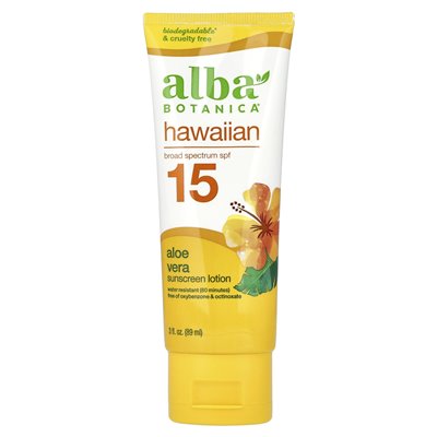 Alba Botanica, Hawaiian Suncreen Bals, SPF 15, Aloe Vera, 3 Fl Oz (89 ml)