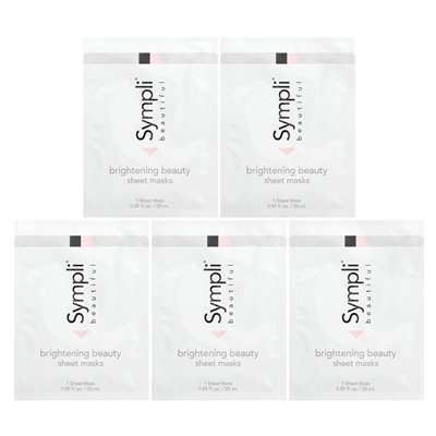 Sympli Beautiful Brightening Cosmetics Sheet Mask, 5 Masken, 0,85 oz (25 ml)
