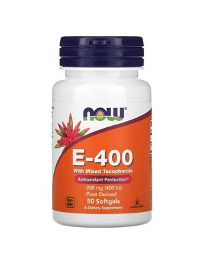 NOW Foods, E-400, 268 mg (400 IU), 50 Softgele NOW Foods, E-400, 268 mg (400 IU), 50 Softgele