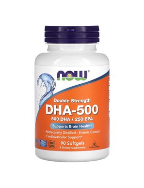NOW Foods, DHA-500 Fish Oil, Double Strength, 90 Softgels NOW Foods, DHA-500 Fish Oil, Double Strength, 90 Softgels
