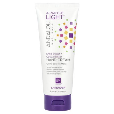 Andalou Naturals, Kraina Światła, Krem Do Rąk z Masłem Shea + Masłem Kakao, Lawendowy, 3,4 szklanki (100 ml) Andalou Naturals, Kraina Światła, Krem Do Rąk z Masłem Shea + Masłem Kakao, Lawendowy, 3,4 szklanki (100 ml)