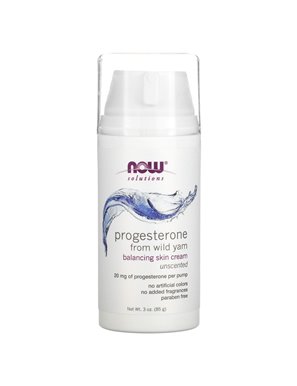 NOW Foods, Solutions, Progesteron z dzikiego pochrzynu, równoważący krem do skóry, bezzapachowy, 20 mg, 85 g