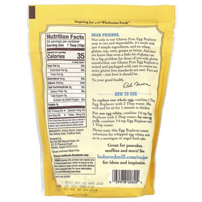 Bob's Red Mill, Egg Replack, 12 uncji (340 g) Bob's Red Mill, Egg Replack, 12 uncji (340 g)