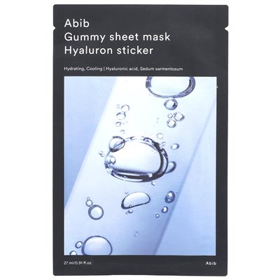 ABIB, Gummy Beauty Sheet Mask, Hyaluron-Sticker, 1 Blatt, 0,91 fl oz (27 ml)