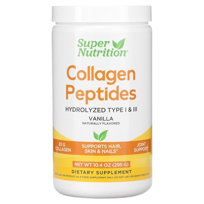 Super Nutrition, peptydy kolagenowe, wanilia, 10,4 uncji (295 g)