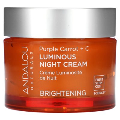 Andalou Naturals, Luminous Night Cream, fioletowa marchewka + C, rozjaśnienie, 1,7 fl oz (50 ml) Andalou Naturals, Luminous Night Cream, fioletowa marchewka + C, rozjaśnienie, 1,7 fl oz (50 ml)