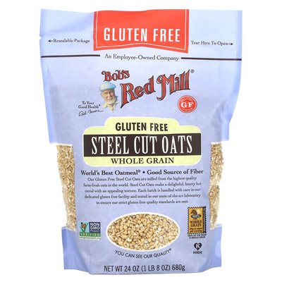 Bob's Red Mill, stalowe owies, pełne ziarno, bezglutenowe, 24 uncje (680 g) Bob's Red Mill, stalowe owies, pełne ziarno, bezglutenowe, 24 uncje (680 g)