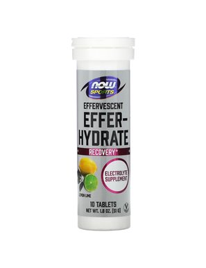 NOW Foods, Sporty, Effer-Hydrate, Cytryna Lime, 10 tabletek, 1.8 uncji (51 g)