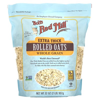 Bob's Red Mill Extra Thick Oatmeal Whole Grain 32 oz (907 g) Bob's Red Mill Extra Thick Oatmeal Whole Grain 32 oz (907 g)
