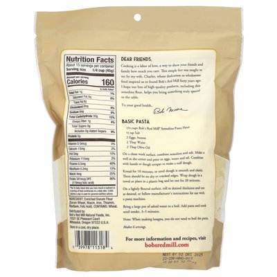 Bob's Red Mill, Semolina Mąka, 24 uncje (680 g)