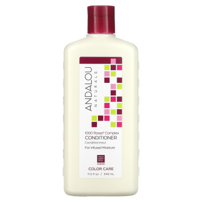 Andalou Naturals, Conditioner, Color Care, dla infosowanej wilgoci, kompleks 1000 róż, 11,5 fl oz (340 ml)