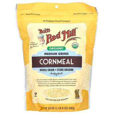 Bob's Red Mill, organiczna mączka kukurydziana, pełnoziarnista, 24 uncje (680 g)