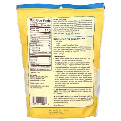 Bob's Red Mill, Yellow Corn polenta, 24 uncje (680 g) Bob's Red Mill, Yellow Corn polenta, 24 uncje (680 g)