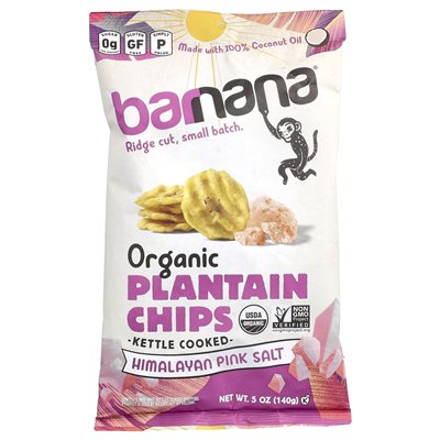 Barnana, organiczne chipsy babki, himalajska różowa sól, 5 uncji (140 g)
