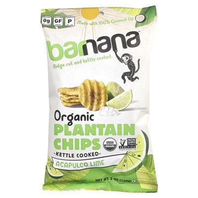 Barnana, Organic Plantain Chips, Acapulco Lime, 5 oz (140 g)