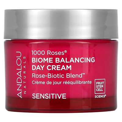Andalou Naturals, 1000 Roses, Biome Balancing Cream, Sensitive, 17 oz (50 g)