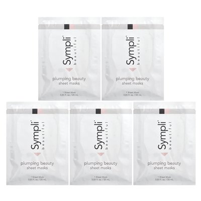 Sympli Beautiful Plump Sheet Mask Kosmetik, 5 Masken, 0,85 fl oz (25 ml)