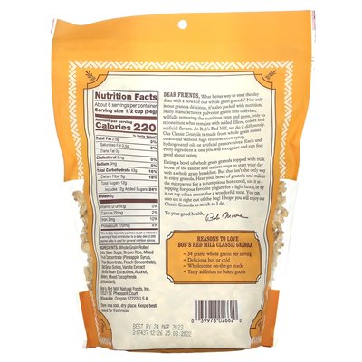 Bob's Red Mill, muesli, klasyczny, 12 uncji (340 g) Bob's Red Mill, muesli, klasyczny, 12 uncji (340 g)