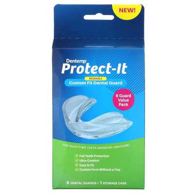 Dentemp, Protect-IT, wielokrotnego użytku Custom Fit Guard, 8 strażników dentystycznych + 1 obudowa do przechowywania