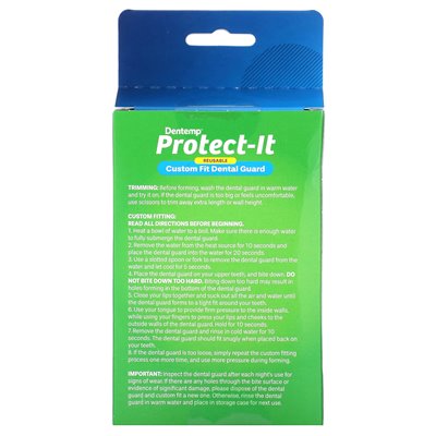Dentemp, Protect-IT, wielokrotnego użytku Custom Fit Guard, 8 strażników dentystycznych + 1 obudowa do przechowywania