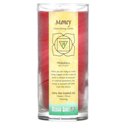 Aloha Bay, Chakra Energy Candle, Pieniądze, Cassia • goździka • Nutmeg, 11 uncji